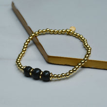 Load image into Gallery viewer, Blackout 3 Bead Dainty Gold Accent