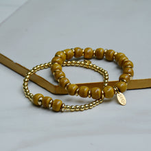Load image into Gallery viewer, Mustard 3 Bead Dainty Gold Accent