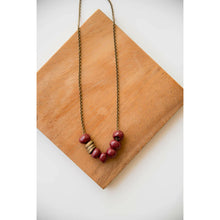 Load image into Gallery viewer, Bel Koz Simple Bead Clay Necklace - MERLOT - Link in description to purchase at Betsey's