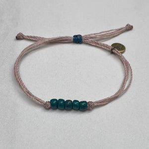 TEAL | CASHMERE waxed cord adjustable bracelet