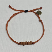 Load image into Gallery viewer, AUBURN | GINGER SPICE waxed cord adjustable bracelet
