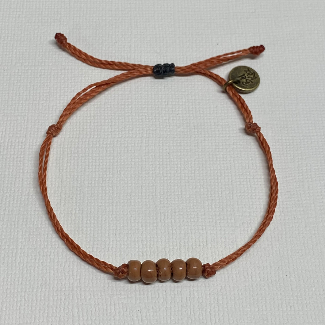 AUBURN | GINGER SPICE waxed cord adjustable bracelet