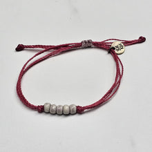 Load image into Gallery viewer, VANILLA | DUSTY ROSE waxed cord adjustable bracelet
