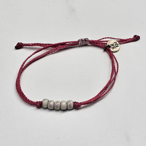 VANILLA | DUSTY ROSE waxed cord adjustable bracelet