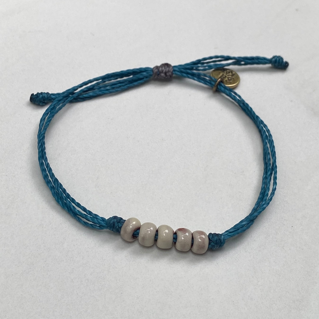 VANILLA | DEEP SEA waxed cord adjustable bracelet