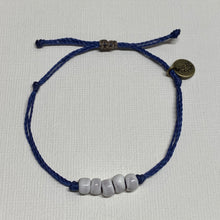 Load image into Gallery viewer, WHITE | ROYAL BLUE waxed cord adjustable bracelet
