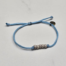 Load image into Gallery viewer, VANILLA | SKY waxed cord adjustable bracelet
