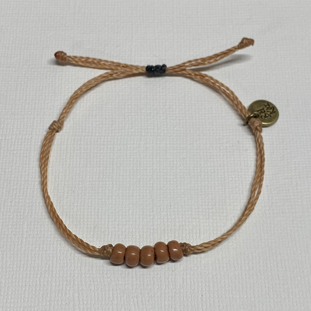 AUBURN | KHAKI waxed cord adjustable bracelet