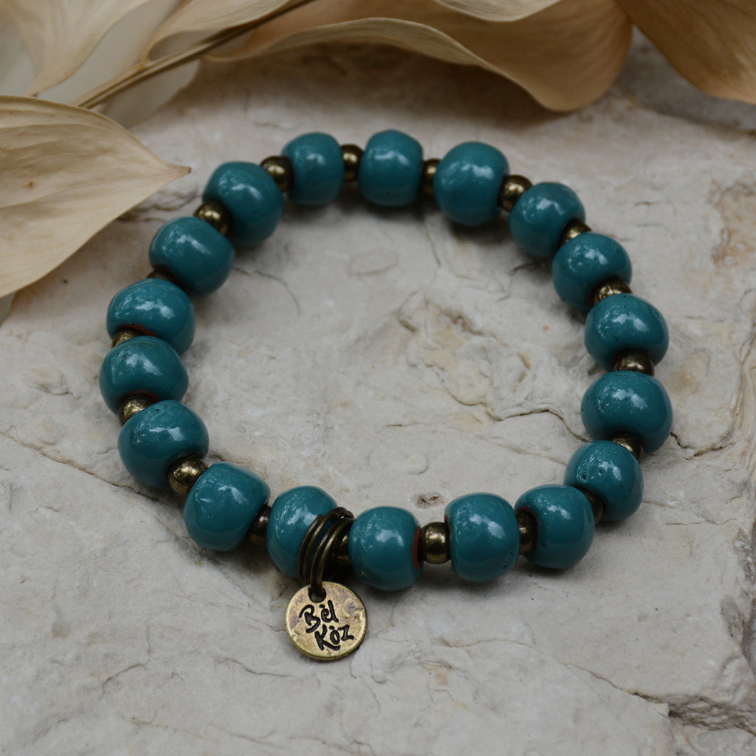 Aqua Lake | Bel Koz Round Clay Bead Bracelet