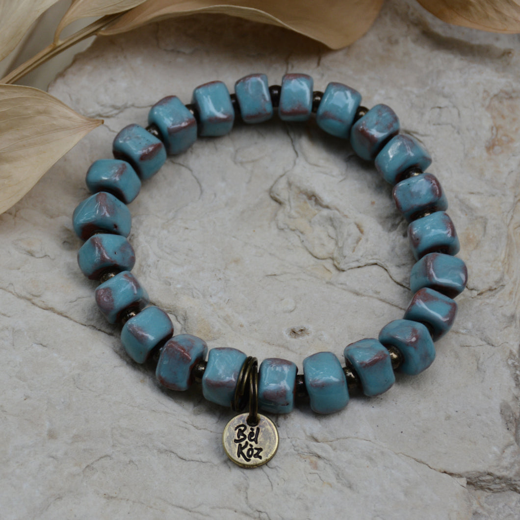 Baby Blue | Bel Koz Square Clay Bead Bracelet