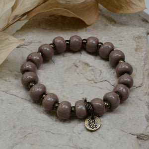 Mocha | Bel Koz Round Clay Bead Bracelet