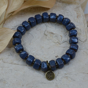 Berry | Bel Koz Square Clay Bead Bracelet