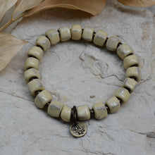 Load image into Gallery viewer, Cream | Bel Koz Square Clay Bead Bracelet
