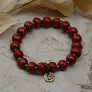 Deep Red | Bel Koz Round Clay Bead Bracelet