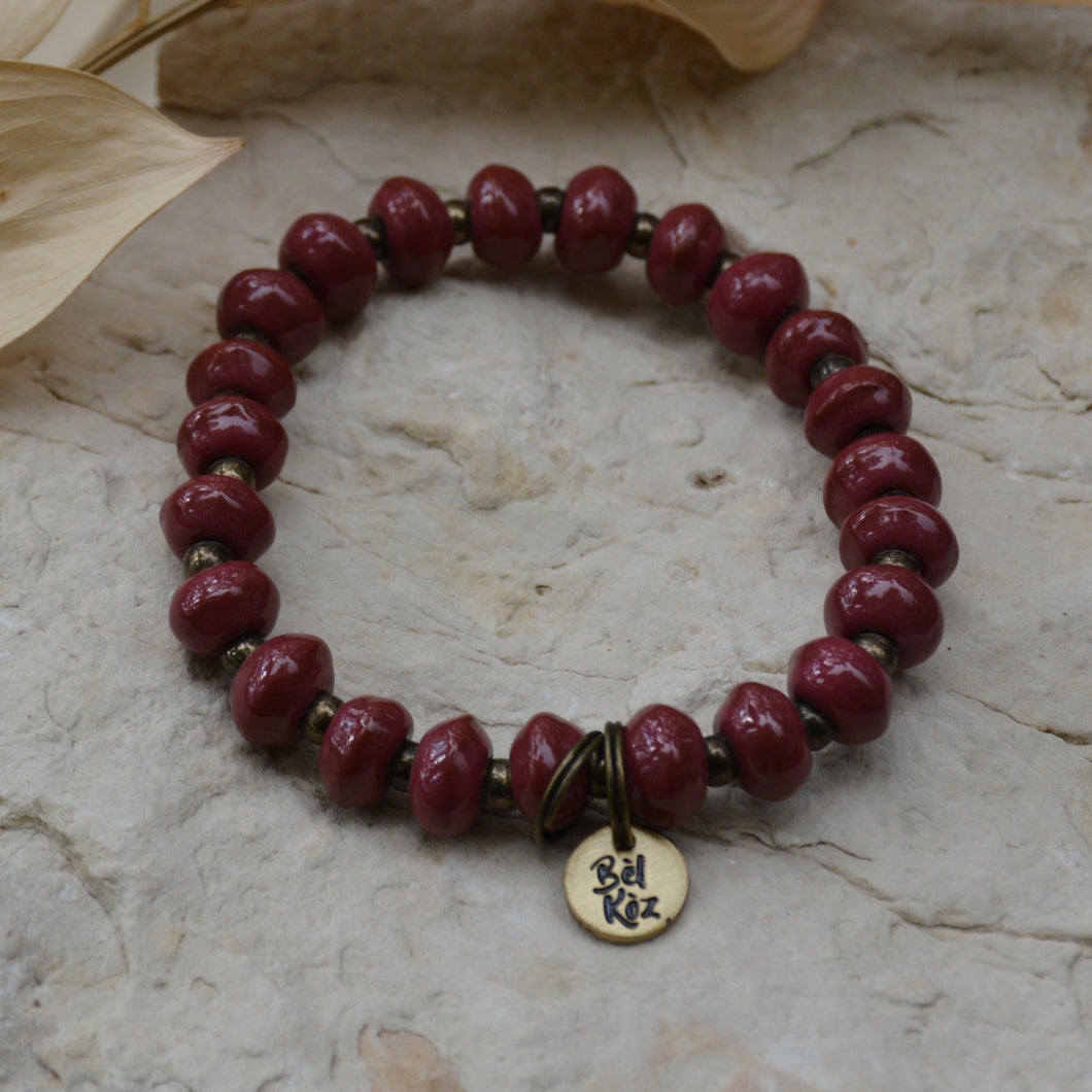 Dusty Rose | Bel Koz Rondelle Clay Bead Bracelet