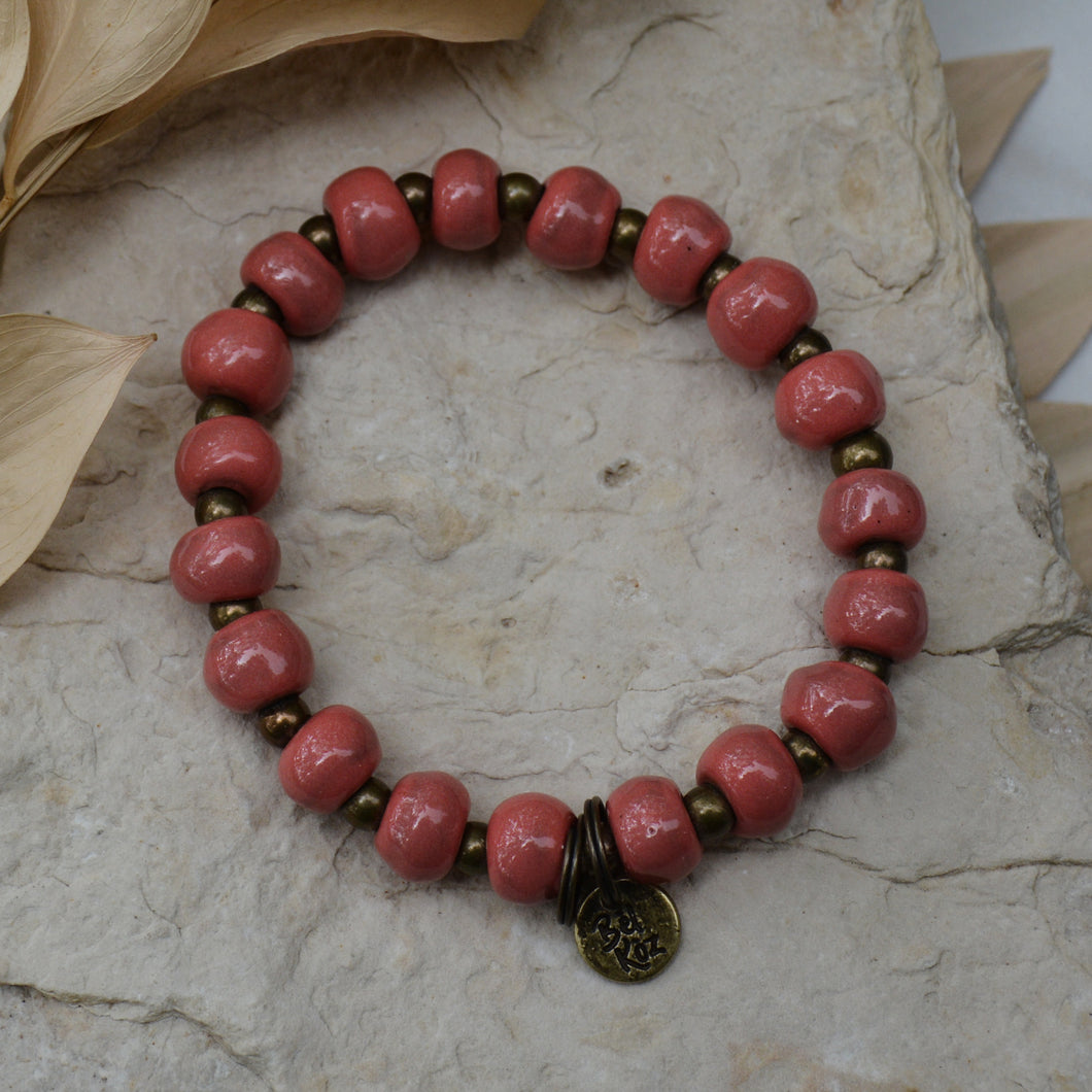 Hot Pink | Bel Koz Round Clay Bead Bracelet