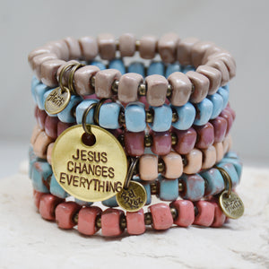 Wild Orchid | Bel Koz Round Clay Bead Bracelet