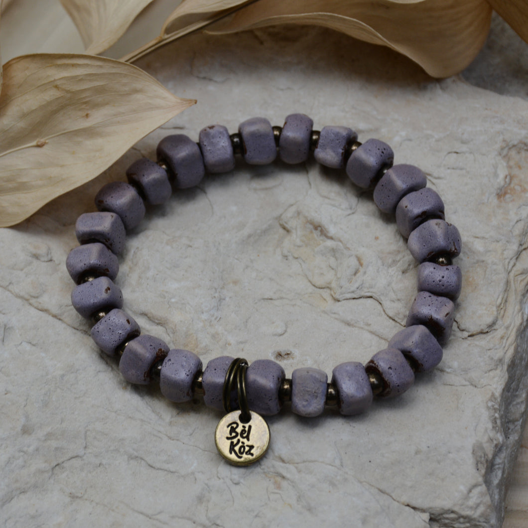 Lavender | Bel Koz Square Clay Bead Bracelet