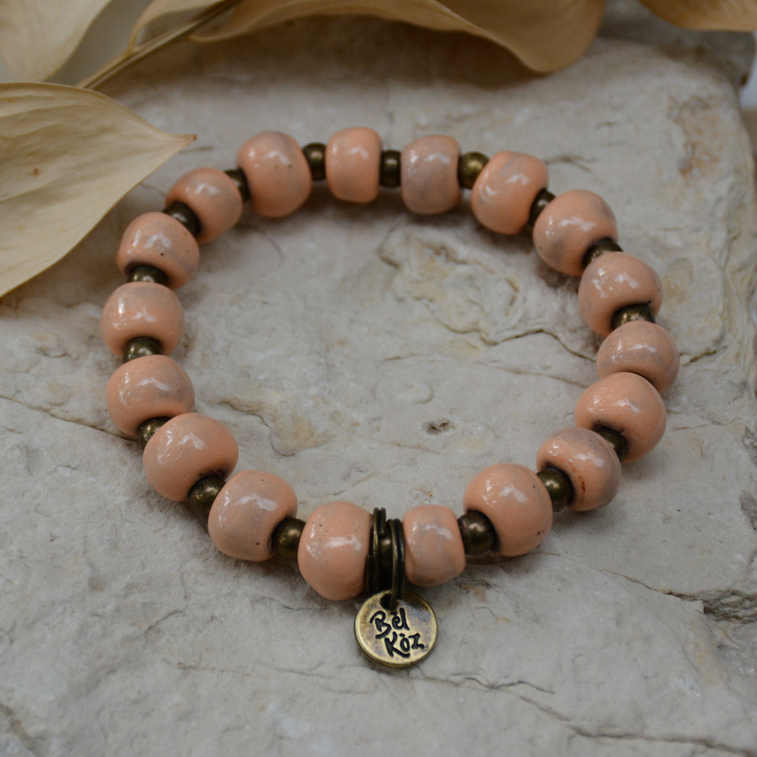 Peach | Bel Koz Round Clay Bead Bracelet