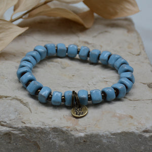 Sky | Bel Koz Square Clay Bead Bracelet