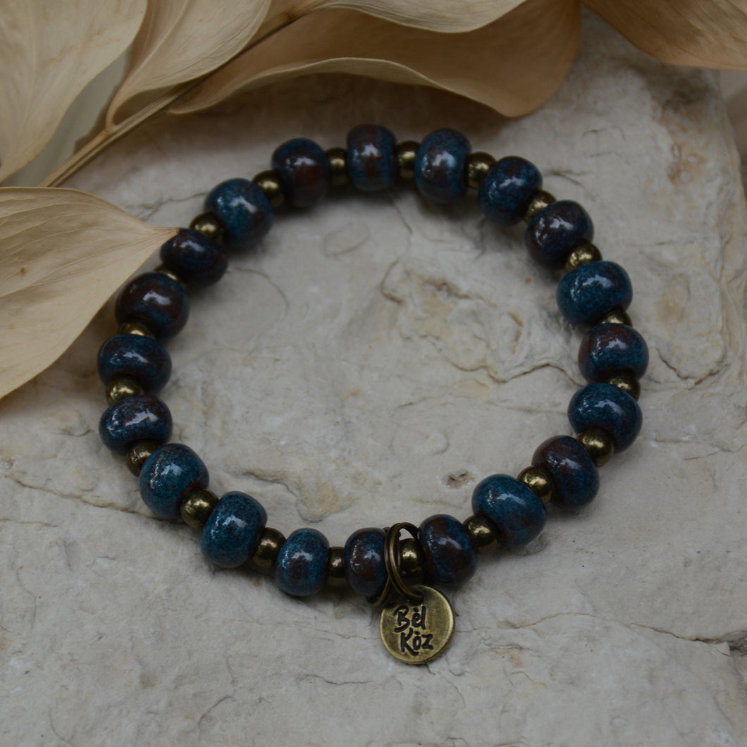 Sparkle Blue | Bel Koz Round Clay Bead Bracelet