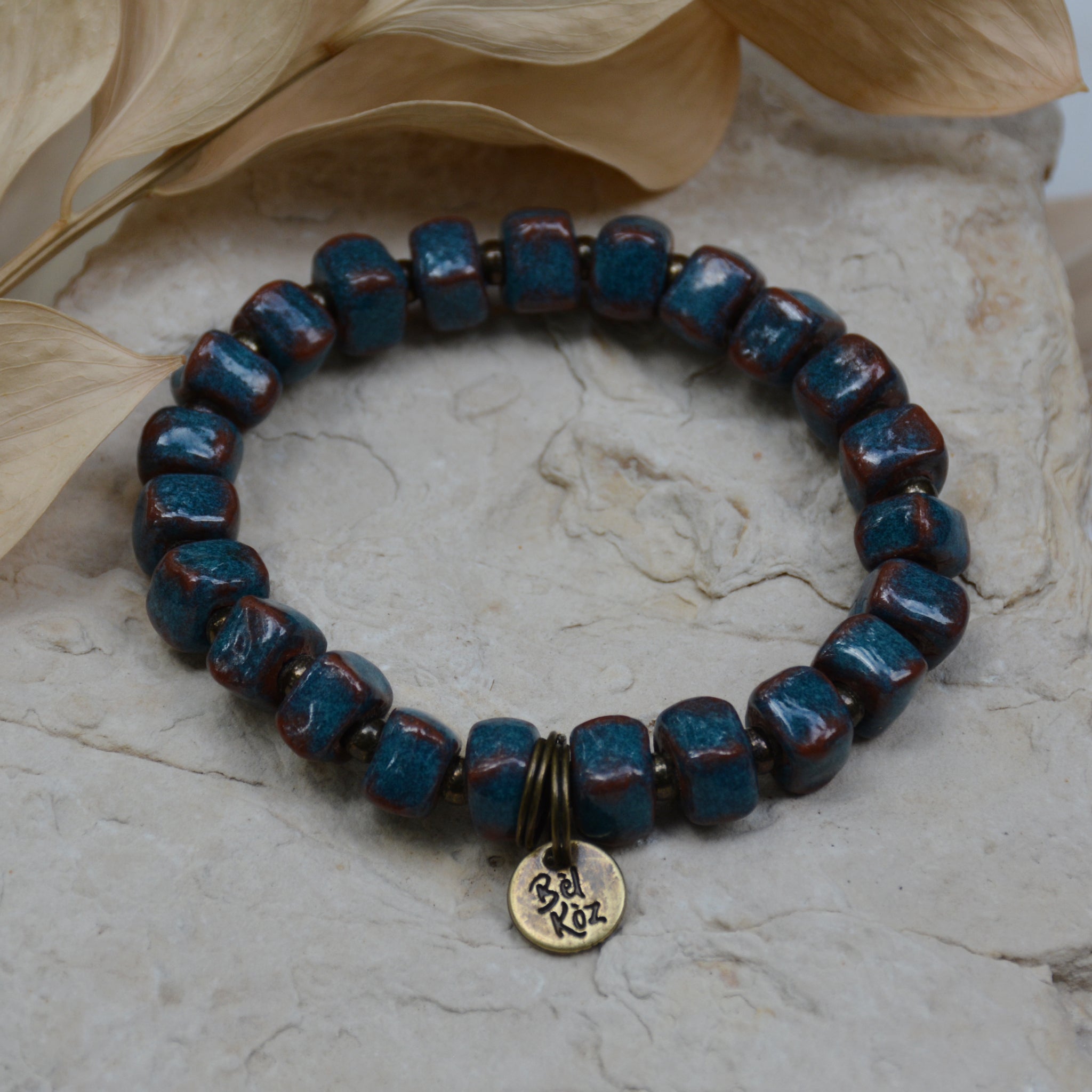 Bracelet Satellite Altaï – Bleu, Tissu Et Métal Doré – Occasion