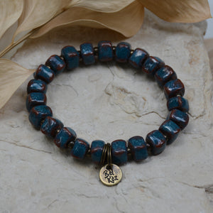 Sparkle Blue | Bel Koz Square Clay Bead Bracelet