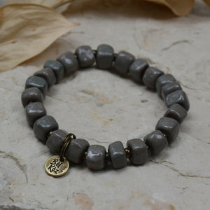 Storm | Bel Koz Square Clay Bead Bracelet