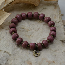 Load image into Gallery viewer, Wild Orchid | Bel Koz Round Clay Bead Bracelet
