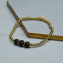 Load image into Gallery viewer, Blackout 3 Bead Dainty Gold Accent
