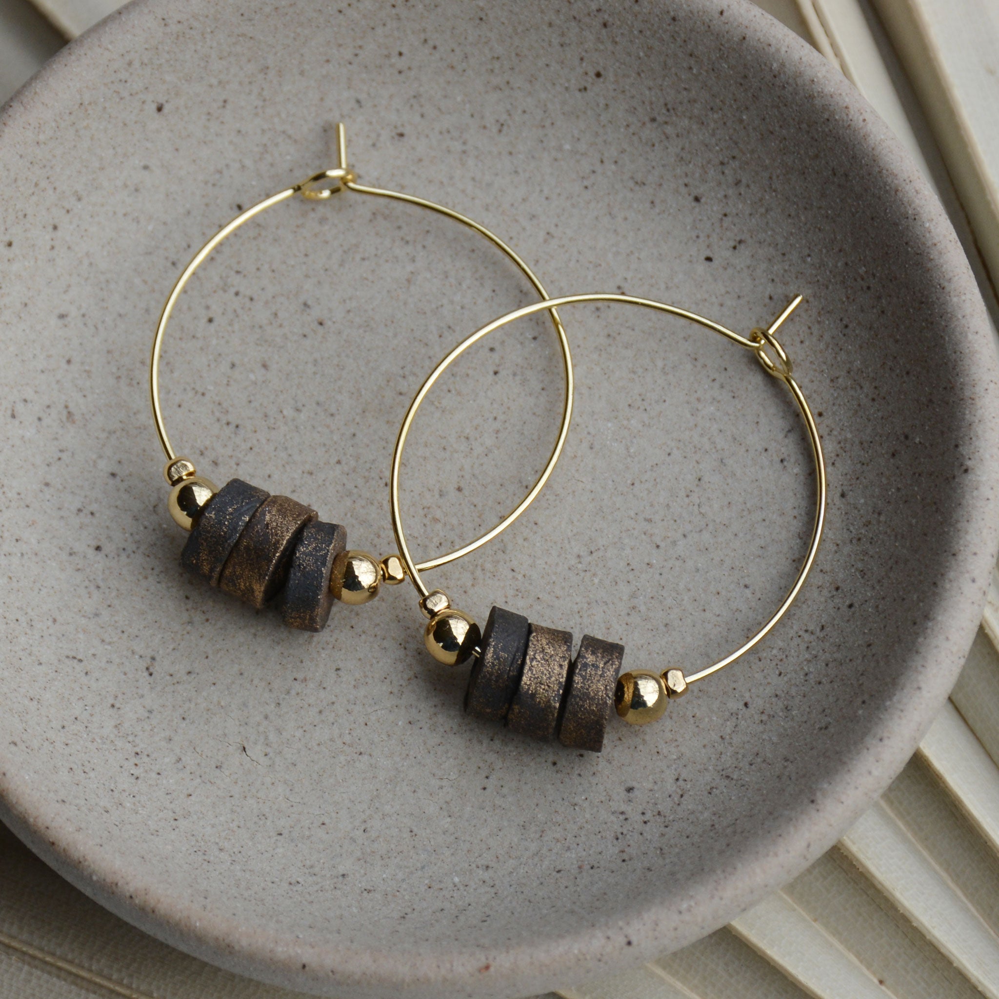 Brushed gold clearance hoop earrings