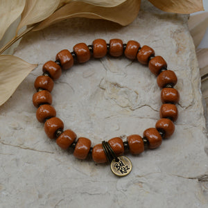 Burnt Orange | Bel Koz Square Clay Bead Bracelet