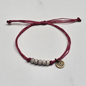 VANILLA | DUSTY ROSE waxed cord adjustable bracelet