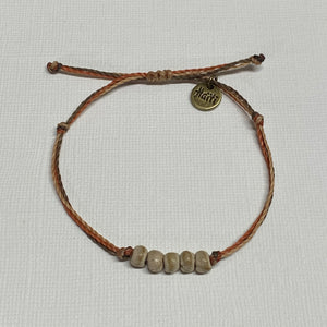 ALMOND | MULTI waxed cord adjustable bracelet