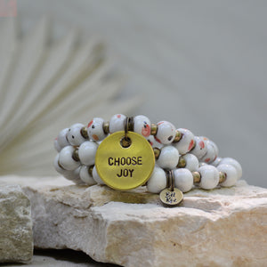 Dalmatian | Bel Koz Round Clay Bead Bracelet
