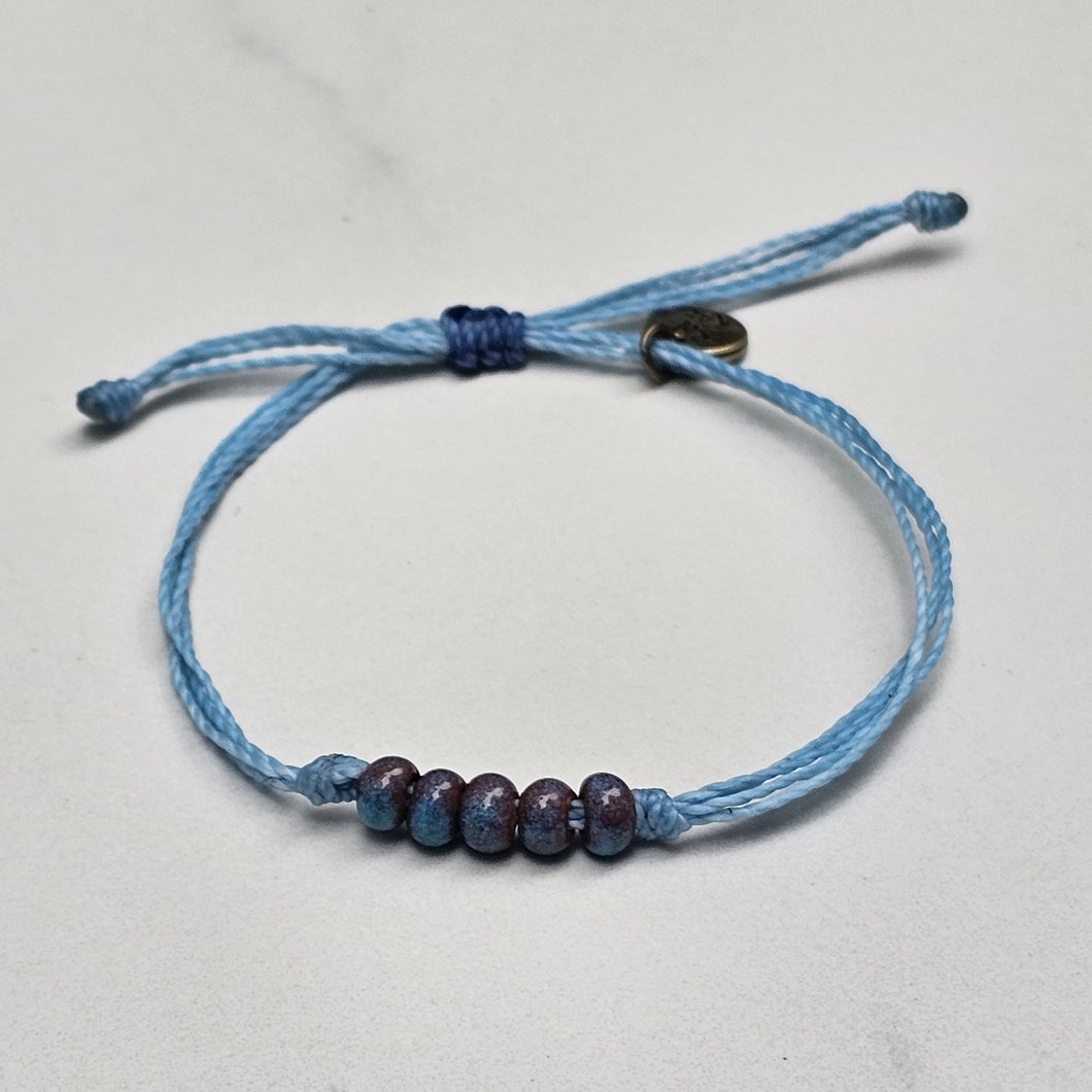 OCEAN | SKY waxed cord adjustable bracelet