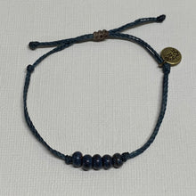 Load image into Gallery viewer, GROTTO | NAVY waxed cord adjustable bracelet
