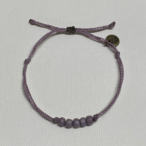 LAVENDER | THISTLE waxed cord adjustable bracelet