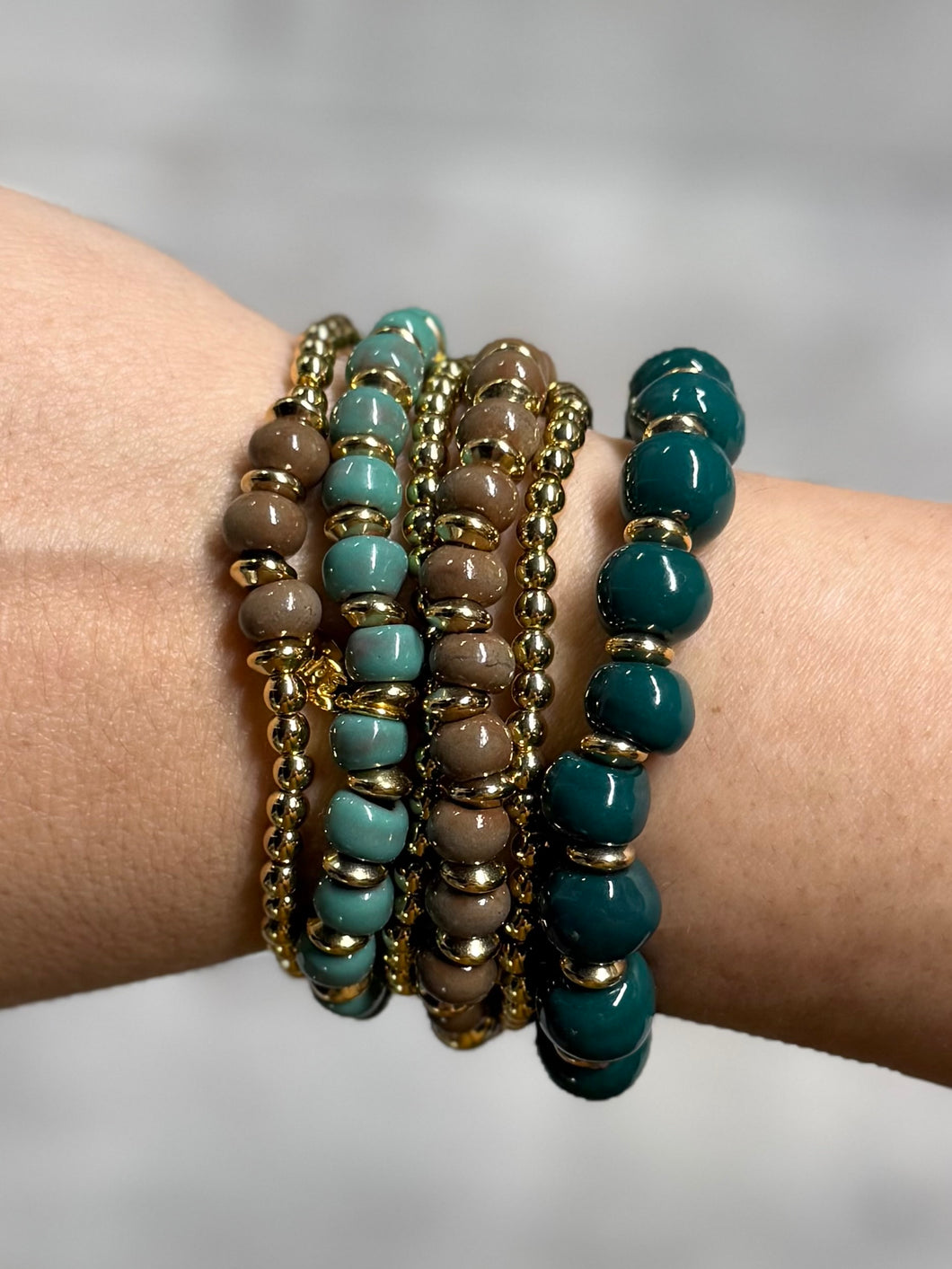 Teal + Smoke + Gold | Set of 6