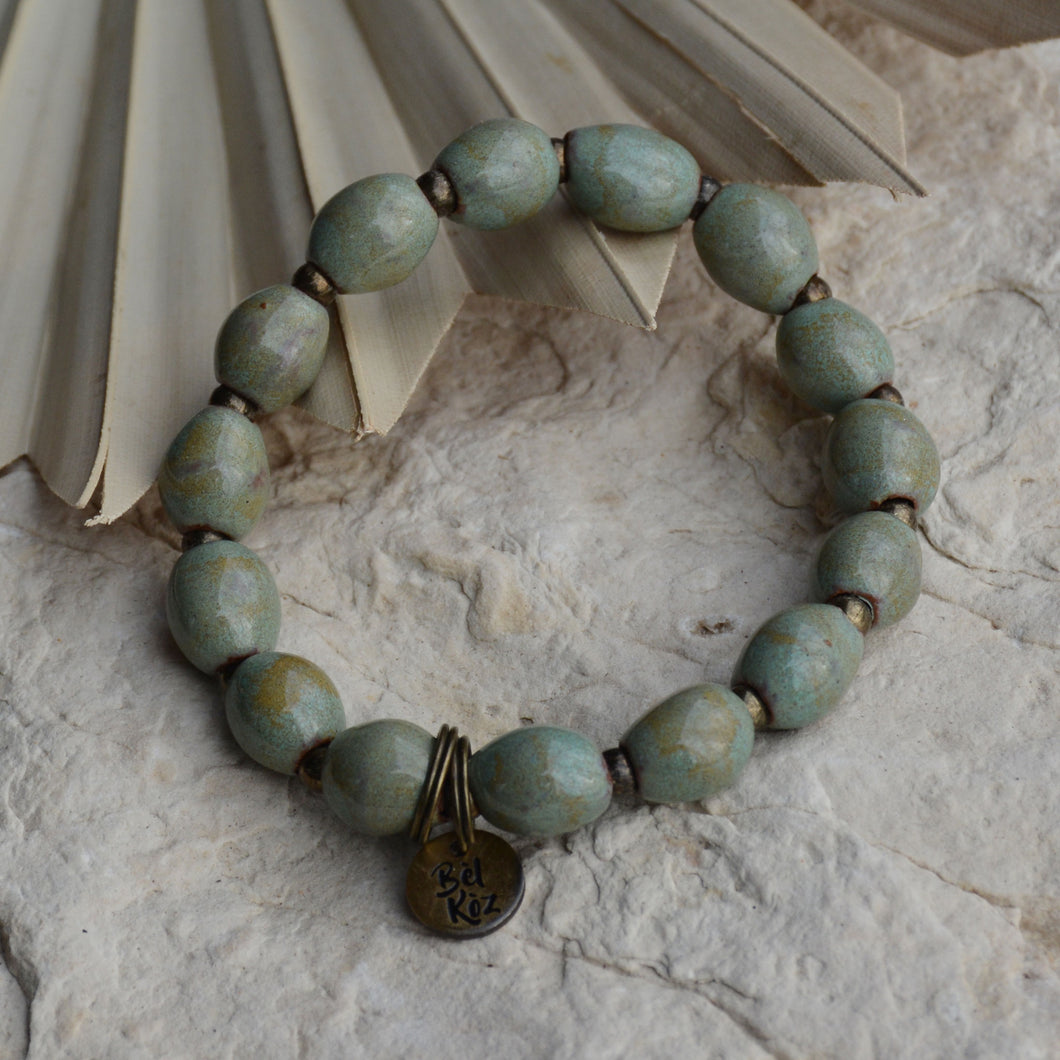 Jade | Bel Koz Oval Clay Bead Bracelet