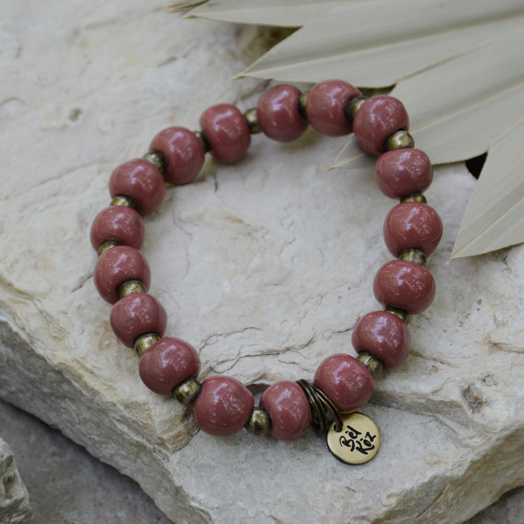 Mauve | Bel Koz Round Clay Bead Bracelet