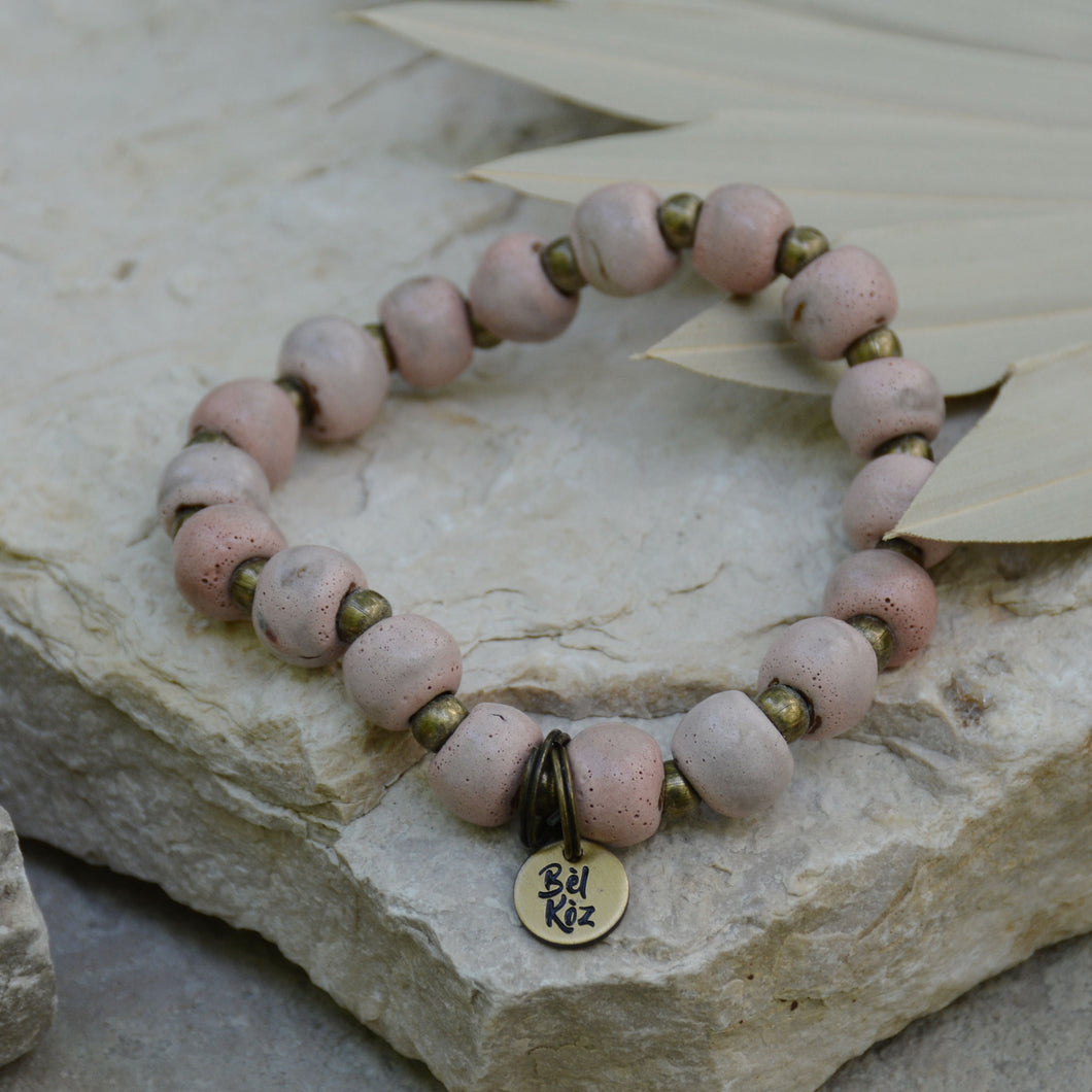 Pale Pink | Bel Koz Round Clay Bead Bracelet