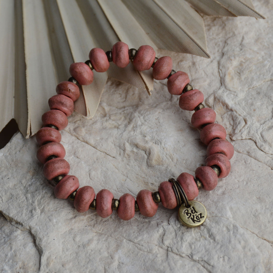 Salmon | Bel Koz Rondelle Clay Bead Bracelet