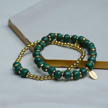 Load image into Gallery viewer, Jade 3 Bead Dainty Gold Accent
