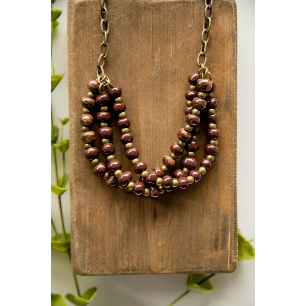 Bel Koz Triple Twist Clay Necklace - COPPER - Link in description to purchase at Betsey's