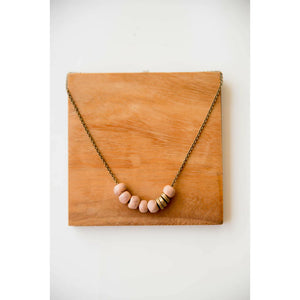 Bel Koz Simple Bead Clay Necklace - MATTE BLUSH - Link in description to purchase at Betsey's
