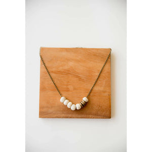 Bel Koz Simple Bead Clay Necklace - IVORY - Link in description to purchase at Betsey's