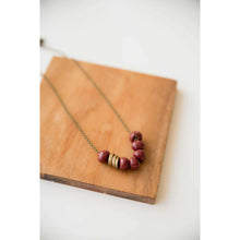 Load image into Gallery viewer, Bel Koz Simple Bead Clay Necklace - MERLOT - Link in description to purchase at Betsey&#39;s
