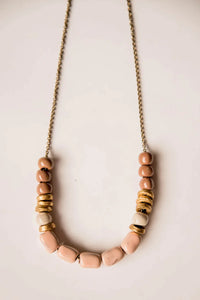 Bel Koz Assorted Beads Clay Necklace - BLUSH - Link in description to purchase at Betsey's