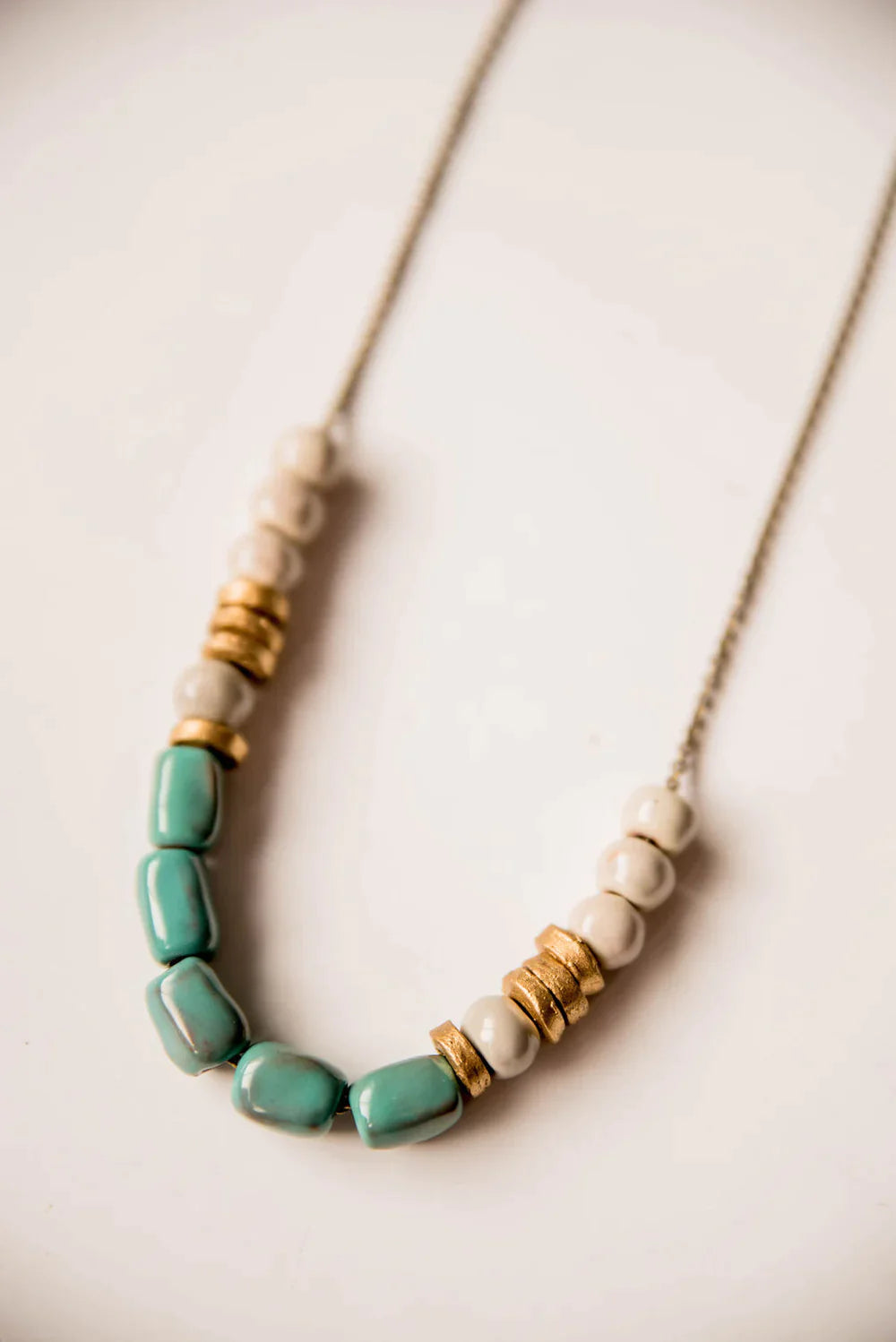 Bel Koz Assorted Beads Clay Necklace - SEAFOAM - Link in description to purchase at Betsey's
